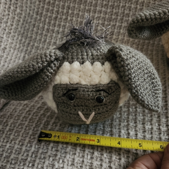 Handcrafted Gray and Cream Bunny Plush Toy - Picture 3 of 4
